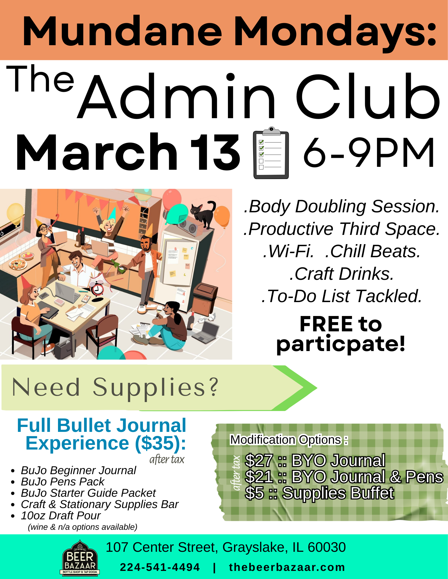 Mundane Mondays: The Admin Club at Beer Bazaar